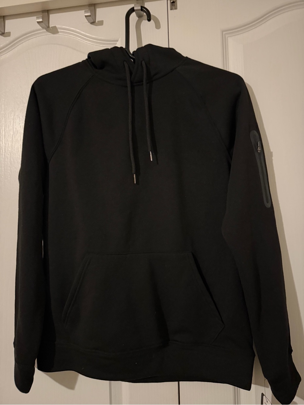 Men's Black Hooded Pullover Sweatshirt - Classic Lightweight Hoodie